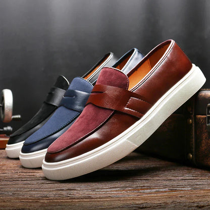 Edward Leather Suede Slip-Ons