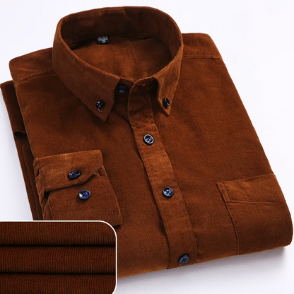 Corduroy Cotton Button-Up Shirt