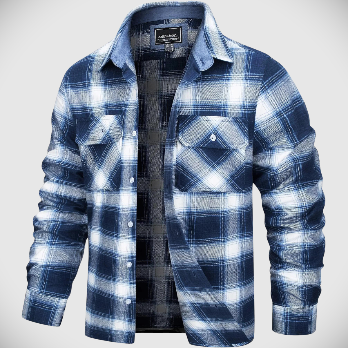 Men's Plaid Flannel Shirt Jacket